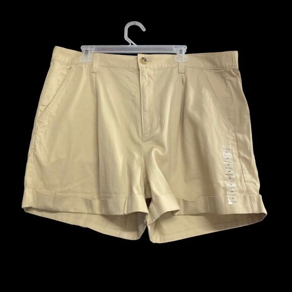 FREE‎ ASSEMBLY Women’s Cuffed Pleated Shorts  Tan Size 20 - Picture 4 of 12